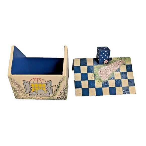 Time for More Garden House Tea Bag Caddy Storage Wood 2-pc 4.5 x 4.5 x 4-in Gift - Picture 7 of 7